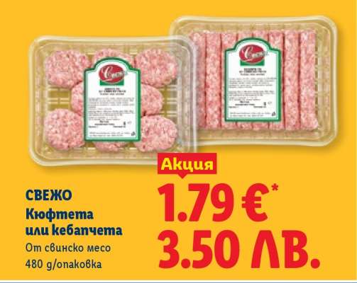 СВЕЖО Кюфтета или кебапчета