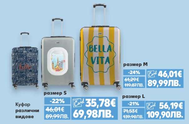 Куфар различни видове размер S