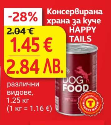 Консервирана храна за куче HAPPY TAILS