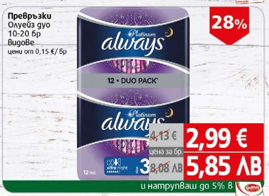 Превръзки Always Platinum