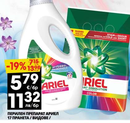 ПЕРИЛЕН ПРЕПАРАТ АРИЕЛ 17 ПРАНЕТА / ВИДОВЕ