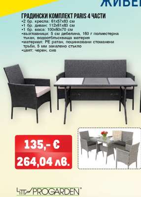 ГРАДИНСКИ КОМПЛЕКТ PARIS 4 ЧАСТИ