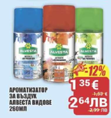 АЛВЕСТА АРОМАТИЗАТОР ЗА ВЪЗДУХ