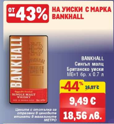 BANKHALL Сингъл малц Британско уиски