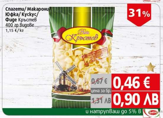 Спагети/Макарони/Юфка/Кускус/Фиде Кръстев