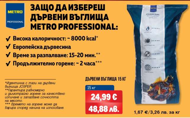 Дървени въглища 15 кг