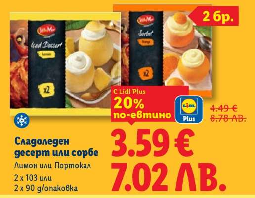 Сладоледен десерт или сорбе