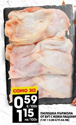 Пилешка пържола от бут с кожа Пацони