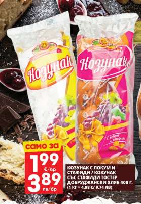 КОЗУНАК С ЛОКУМ И СТАФИДИ / КОЗУНАК СЪС СТАФИДИ ТОСТЕР ДОБРУДЖАНСКИ ХЛЯБ