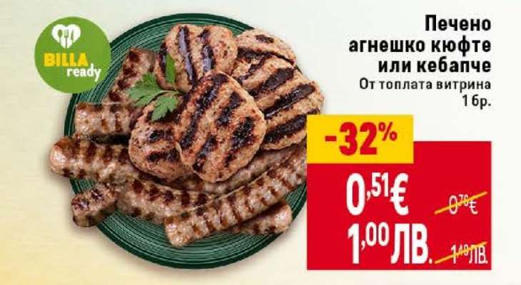 Печено агнешко кюфте или кебапче