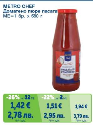 METRO CHEF Доматено пюре пасата
