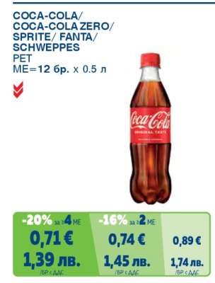 Coca-Cola/ Coca-Cola Zero/ Sprite/ Fanta/ Schweppes