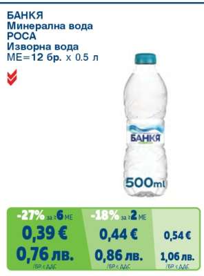 БАНКЯ Минерална вода: РОСА