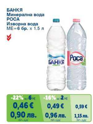 БАНКЯ Минерална вода: РОСА