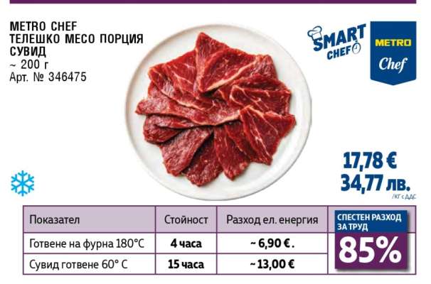METRO CHEF ТЕЛЕШКО МЕСО ПОРЦИЯ СУВИД