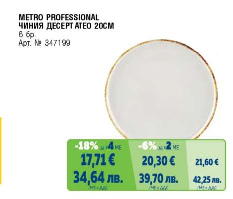 METRO PROFESSIONAL ЧИНИЯ ДЕСЕРТ ATEO 20CM