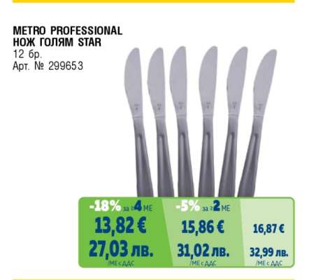 METRO PROFESSIONAL НОЖ ГОЛЯМ STAR
