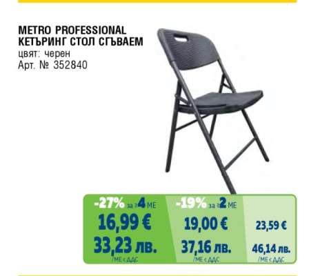 METRO PROFESSIONAL КЕТЪРИНГ СТОЛ СГЪВАЕМ
