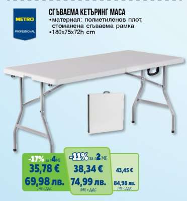 Сгъваема кетъринг маса