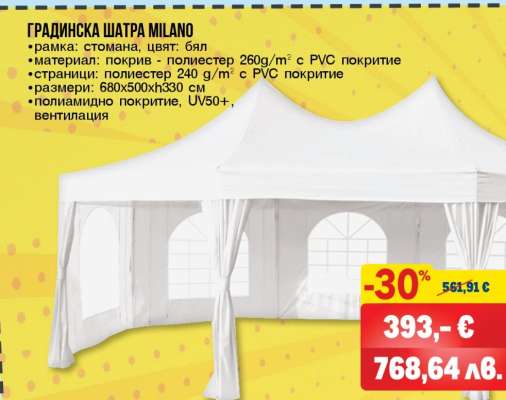 ГРАДИНСКА ШАТРА MILANO