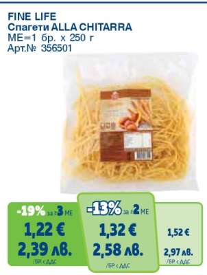 FINE LIFE Спагети ALLA CHITARRA