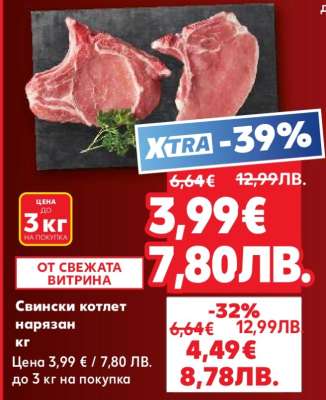 Свински котлет нарязан кг