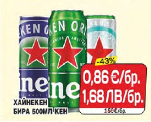 Хайнекен Бира 500мл кен
