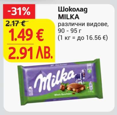 Шоколад Milka