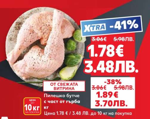 Пилешко бутче с част от гърба кг
