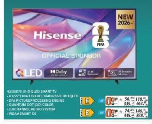 Hisense 43/55E7S UHD QLED SMART TV