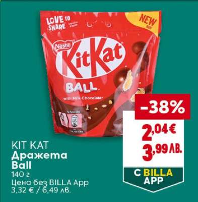 KIT KAT Дражета Ball
