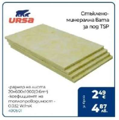 Стъклено-минерална Вата за под TSP