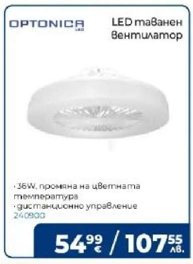 LED таванен вентилатор