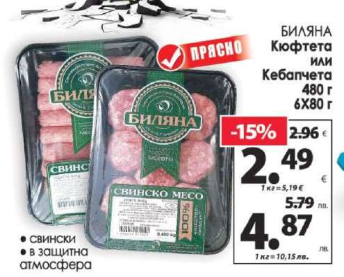 БИЛЯНА Кюфтета или Кебапчета