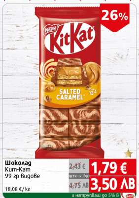 Шоколад Kit Kat Salted Caramel