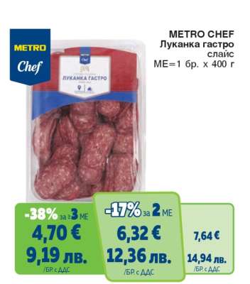 METRO CHEF ЛУКАНКА ГАСТРО