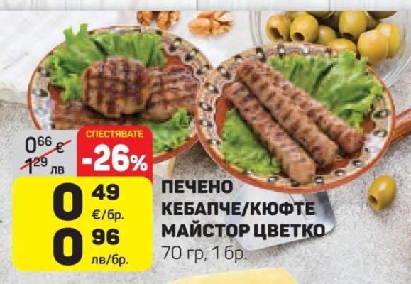 ПЕЧЕНО КЕБАПЧЕ/КЮФТЕ МАЙСТОР ЦВЕТКО