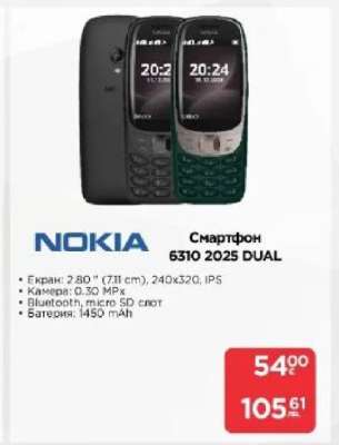Смартфон 6310 2025 DUAL