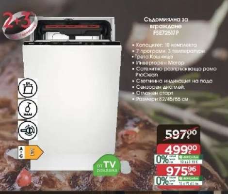 Съдомиялна за вграждане FSE72517P