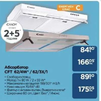 Абсорбатор CANDY CFT 62/4W* / 62/3X/1