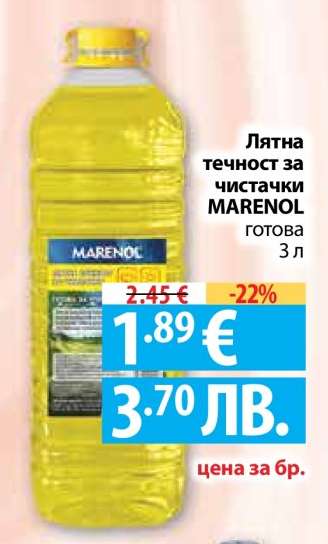 Лятна течност за чистачки MARENOL
