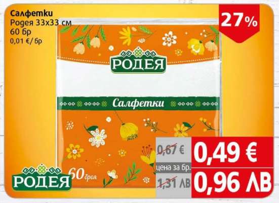 Салфетки Родея 33x33 см