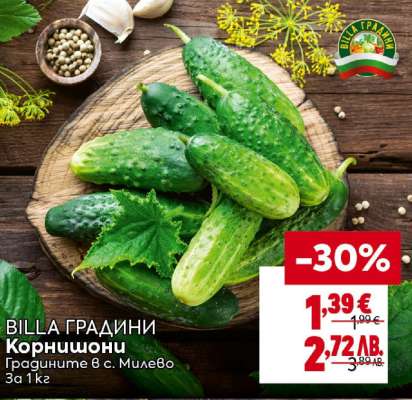 BILLA ГРАДИНИ Корнишони