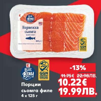 Порции сьомга филе