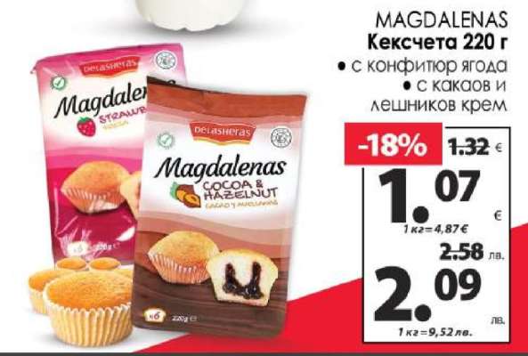 MAGDALENAS Кексчета 220 г