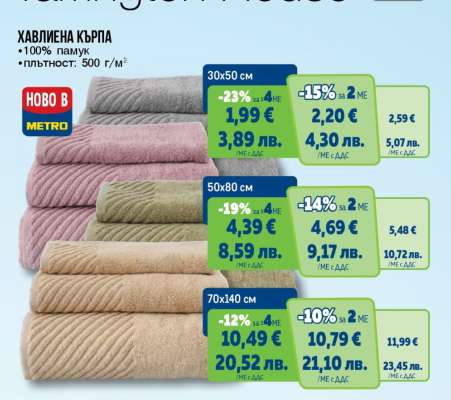 Хавлиена кърпа 30x50 см