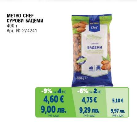 METRO CHEF Сурови бадеми