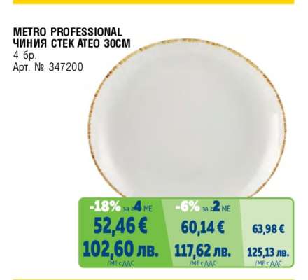 METRO PROFESSIONAL ЧИНИЯ СТЕК ATEO 30CM