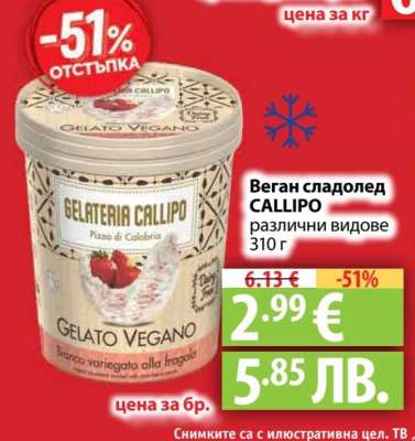 Веган сладолед CALLIPO