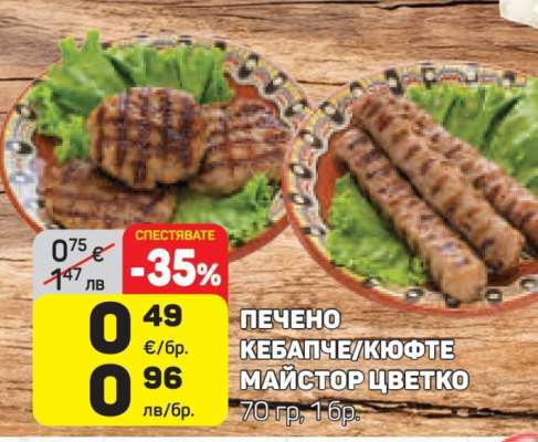 ПЕЧЕНО КЕБАПЧЕ/КЮФТЕ МАЙСТОР ЦВЕТКО